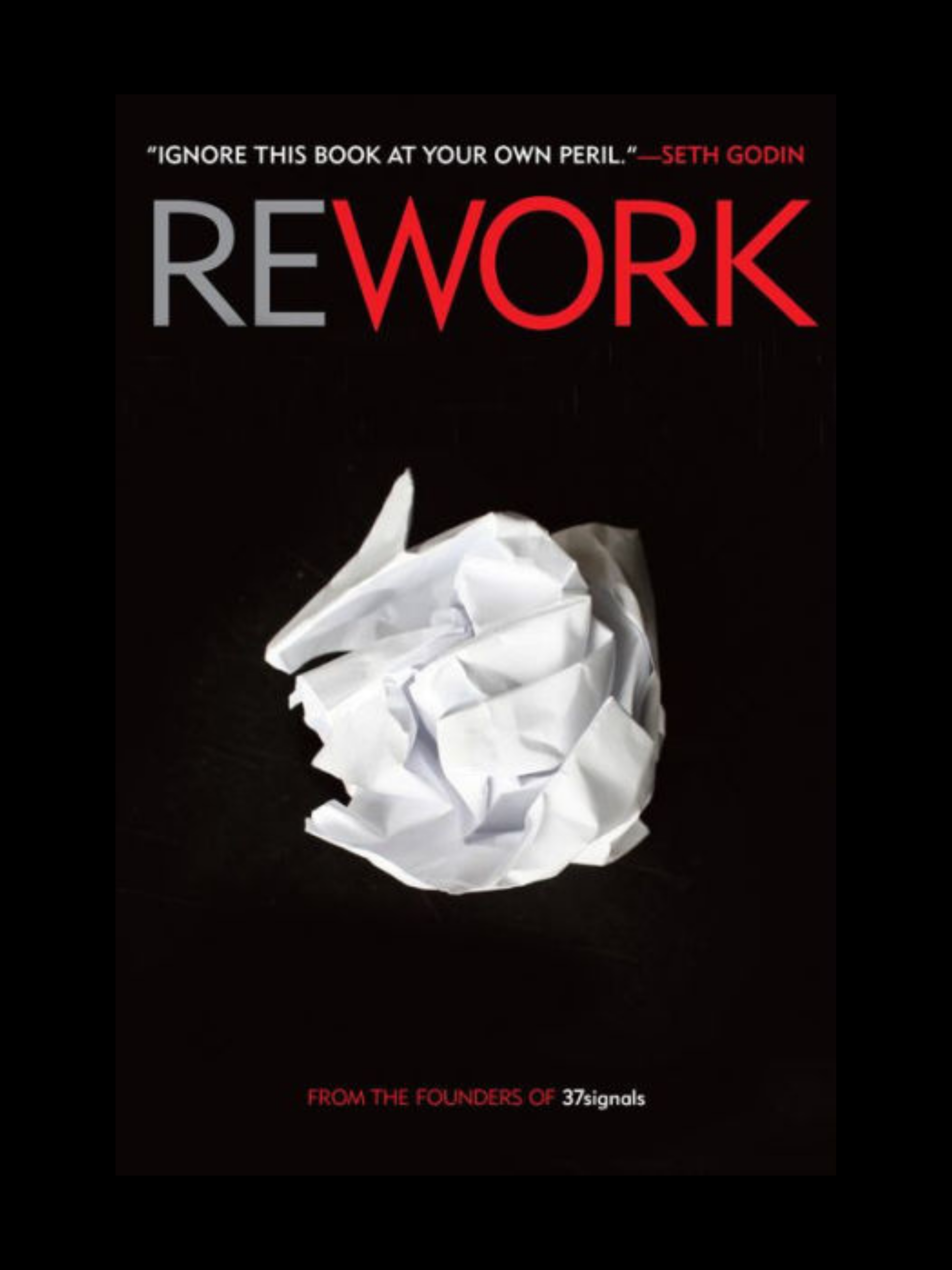 Rework by Jason Fried and David Heinemeier Hansson book cover – entrepreneurship and productivity
