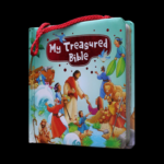 My Treasured Bible Christian children’s book cover with bright illustrations