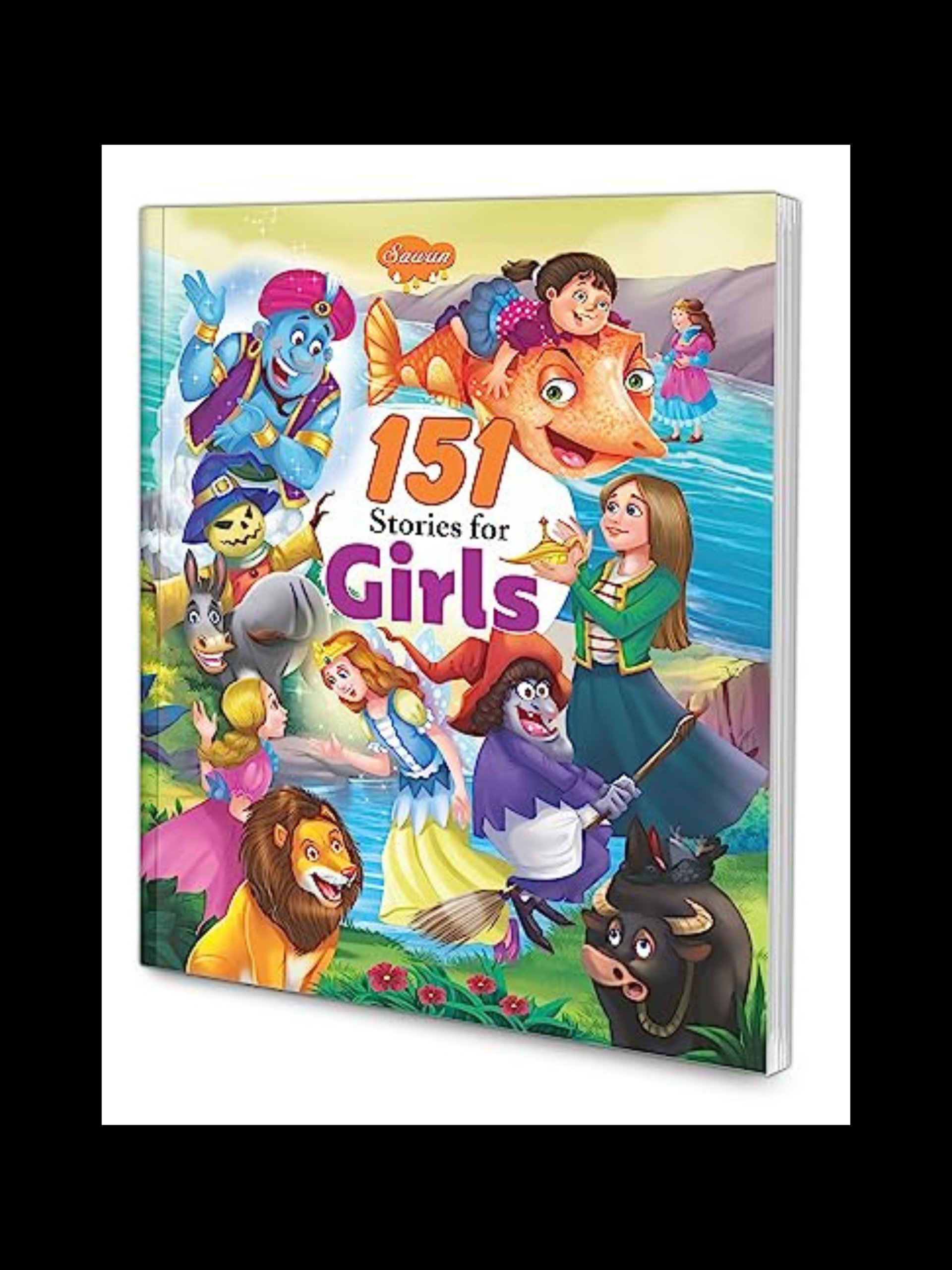 151 Stories For Girls children’s book cover with colorful illustrations
