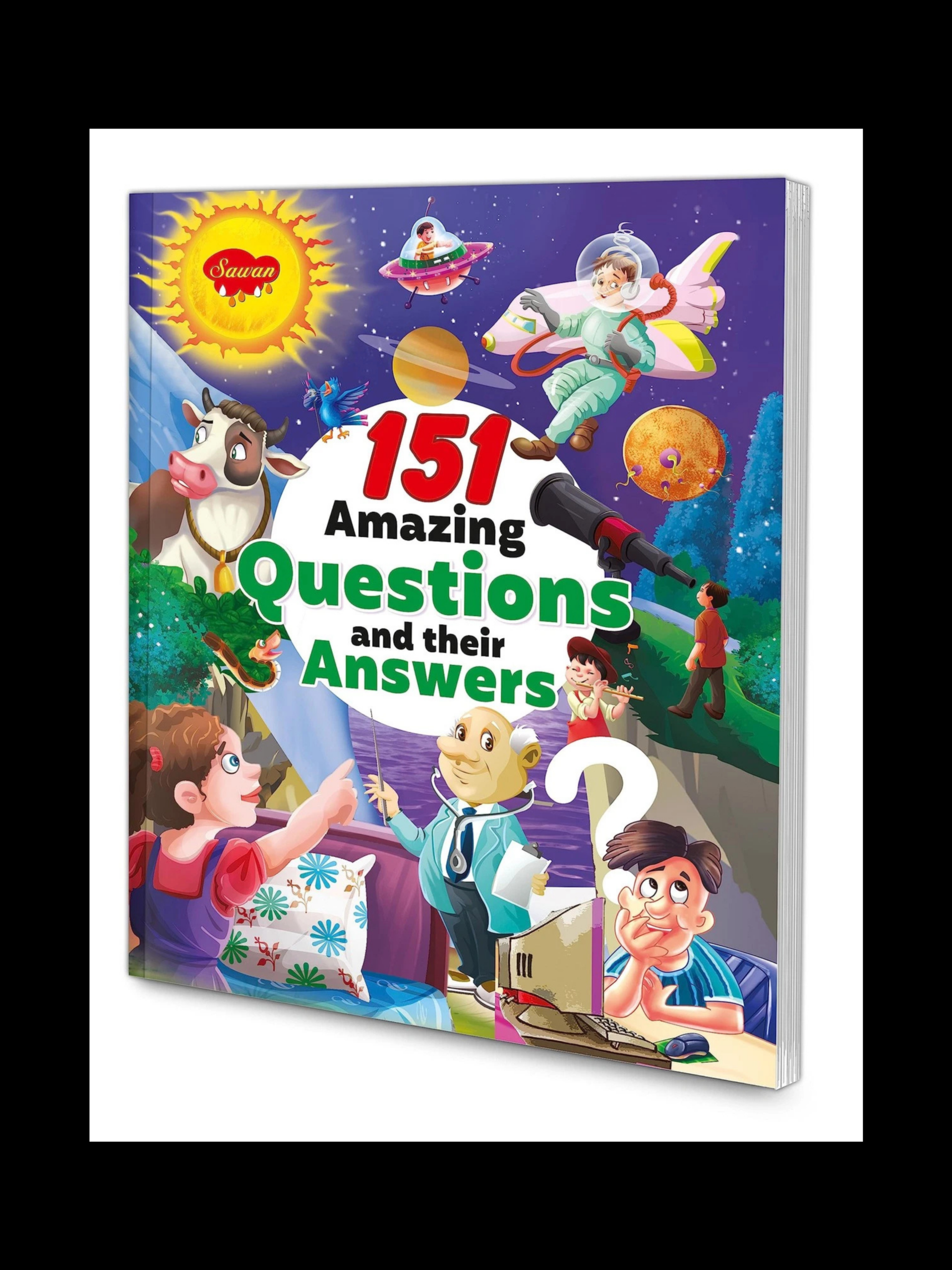 151 Amazing Questions And Their Answers book cover with colorful educational illustrations