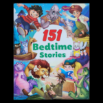 151 Bedtime Stories book cover with colorful illustrations of children reading