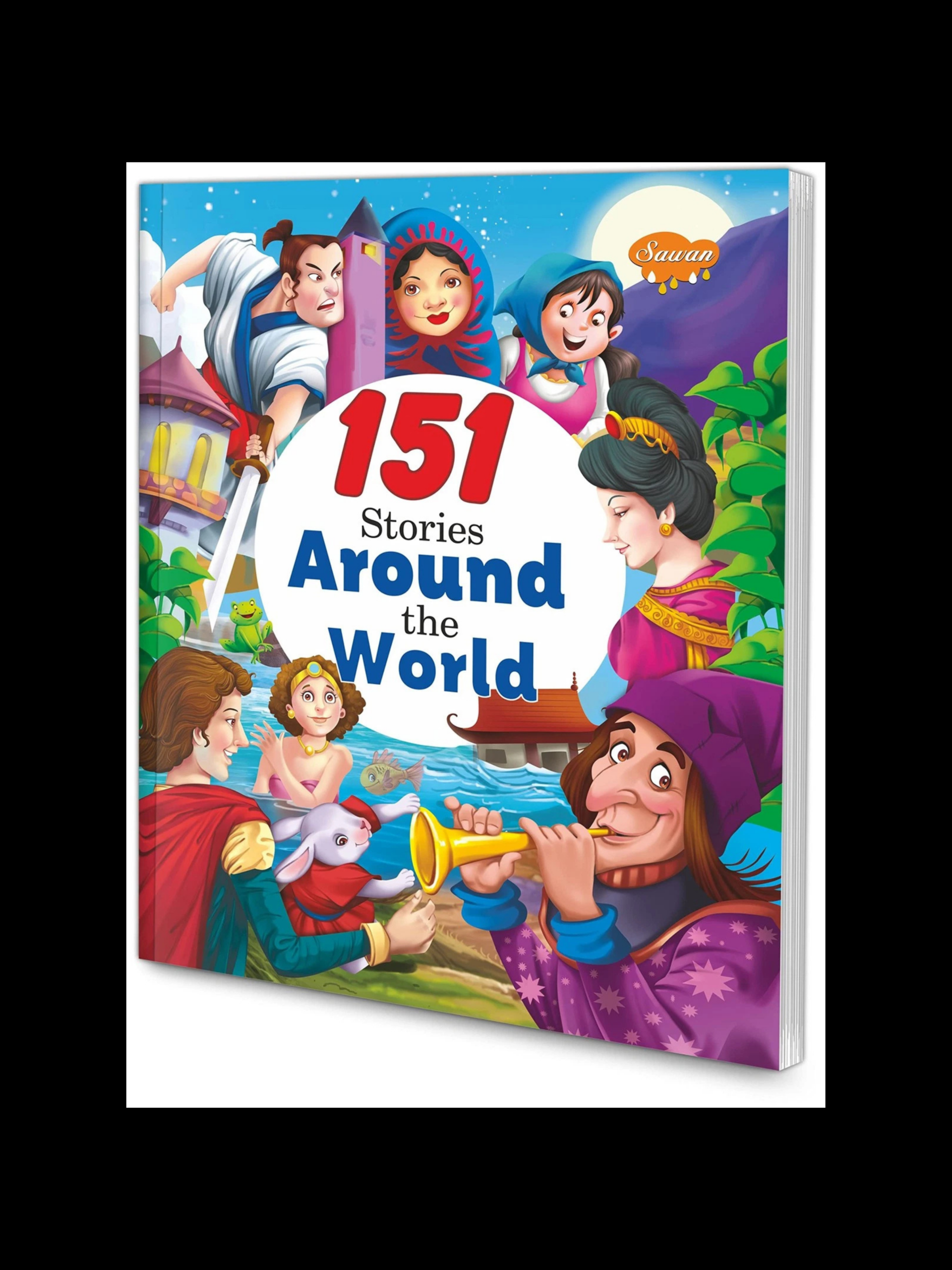 151 Stories Around The World children’s book cover with colorful cultural illustrations