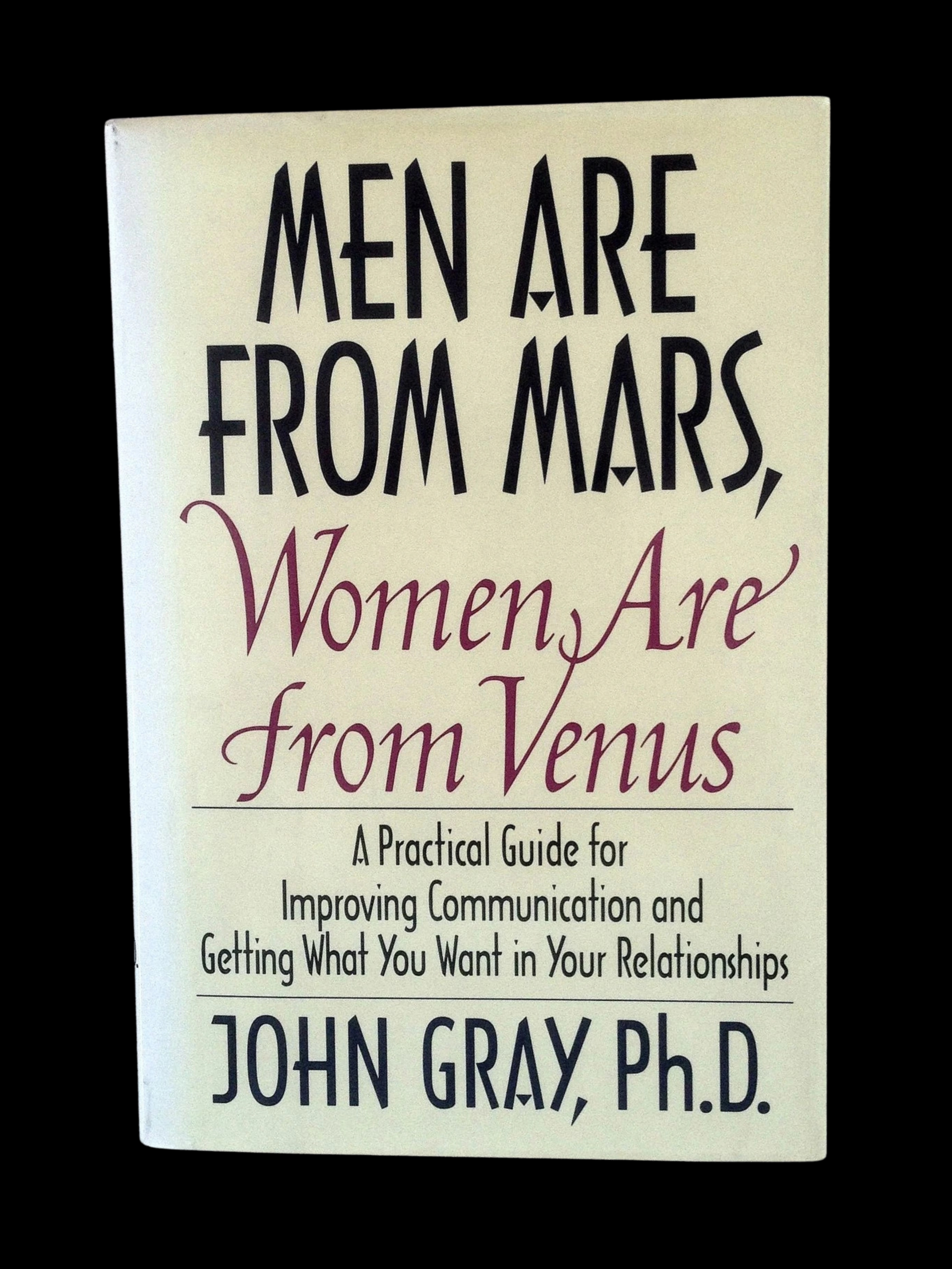 Men Are From Mars Women Are From Venus book cover by John Gray for relationship harmony