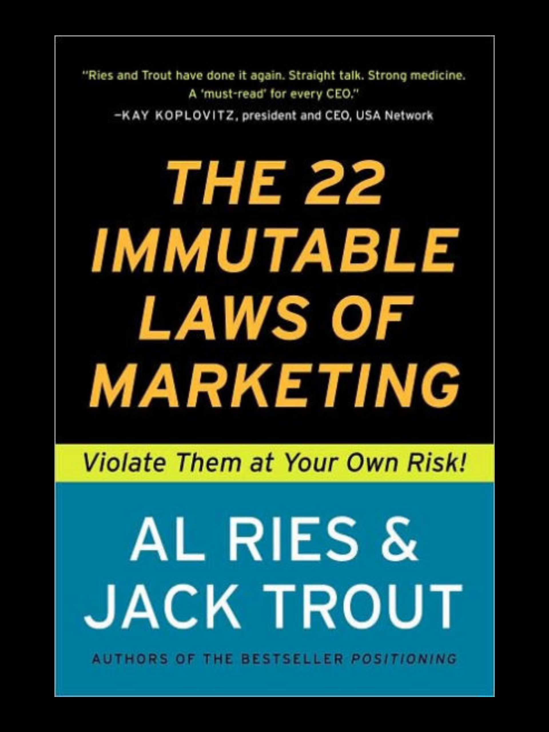 The 22 Immutable Laws of Marketing by Al Ries & Jack Trout book cover marketing strategy