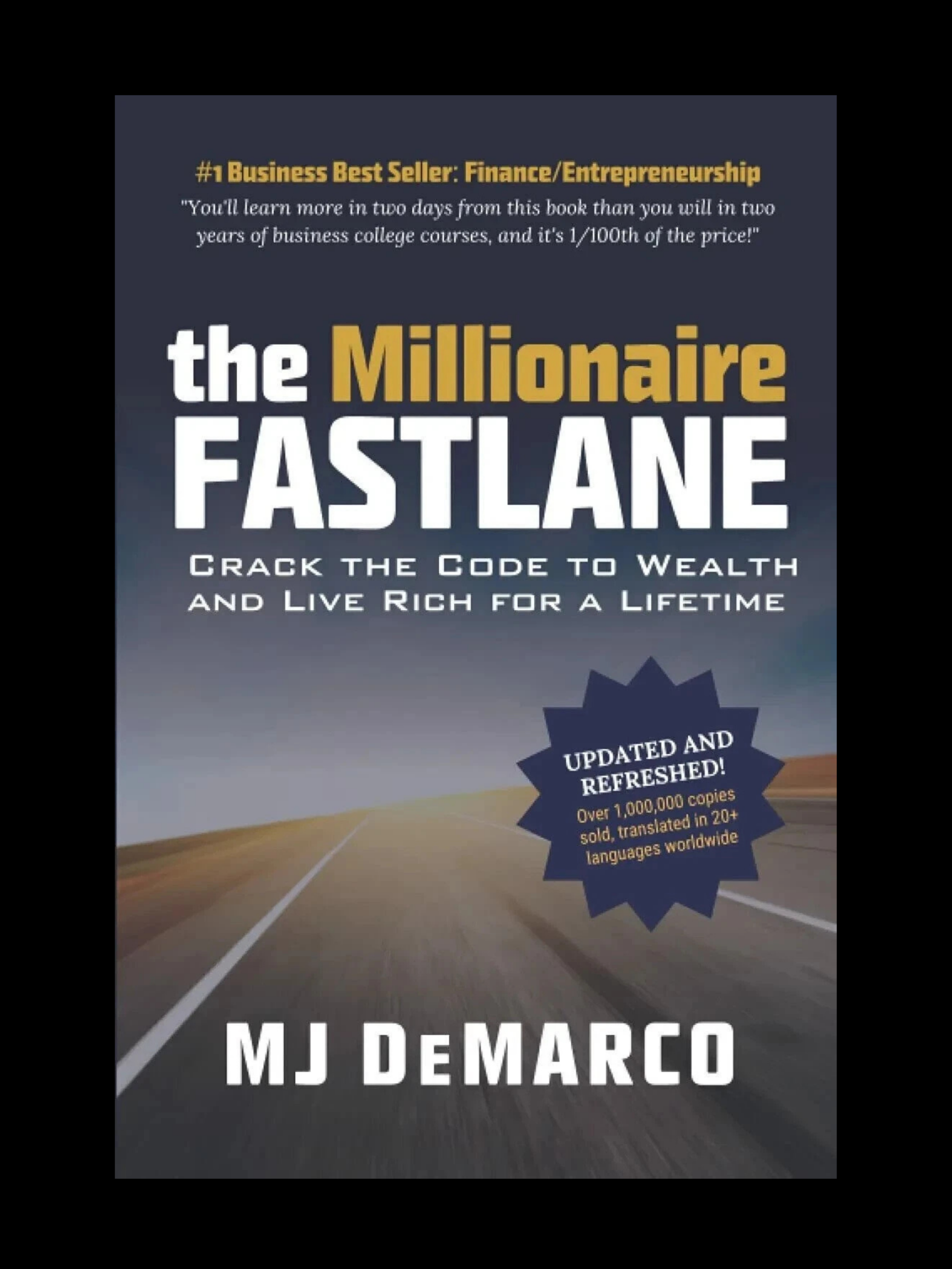The Millionaire Fastlane book cover by MJ DeMarco financial intelligence and wealth creation guide
